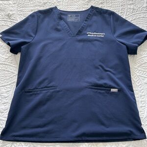 FIGS Classic Blue V-Neck Scrub Top